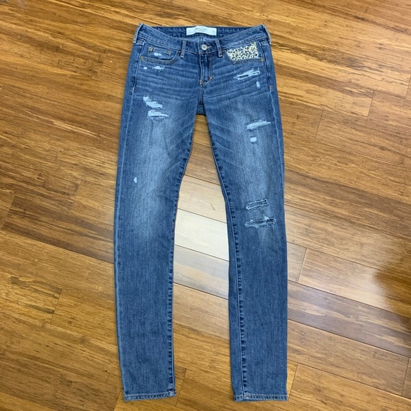 Abercrombie & Fitch Denim - Abercrombie‎ & Fitch Distressed Denim Jeans Womens 2 Embellished Pockets Skinny